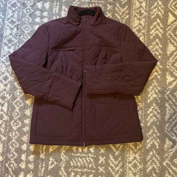 Zenergy Quilted Jacket - deep plum/burgandy color size 1 Chicos (Medium) (A104) - Picture 1 of 14